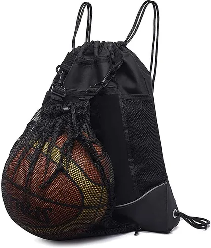 STAY GENT - Mochila con cordón de baloncesto para niños, mochila de fútbol plegable, bolsa de gimnasio, mochila deportiva con bolsa de malla