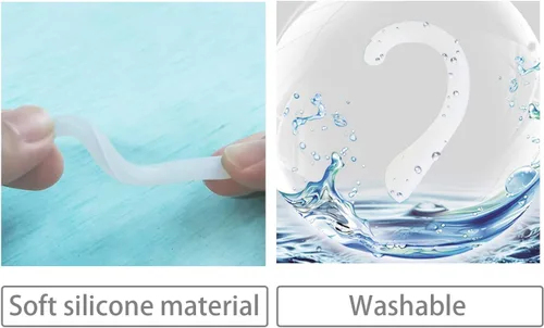 Miniatura 6 de Protectores de oreja antideslizantes de silicona suave para aliviar las molestias de oído (transparente, 6 pares)
