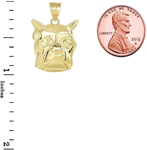 Miniatura 2 de Exquisito lindo perro boxeador raza cabeza cachorro cara colgante