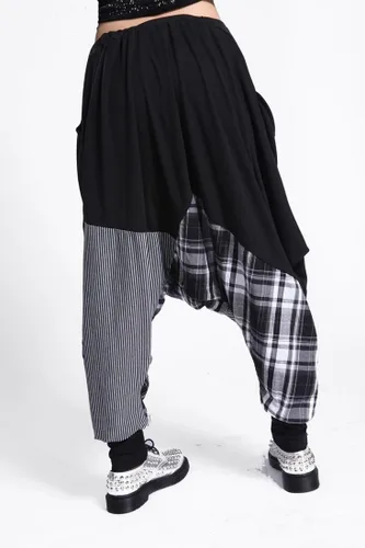 Miniatura 3 de ellazhu Pantalones de harén casuales para mujer, con cintura baja, bolsillos con estampado a cuadros, para hip hop, pantalones de yoga GY206 A