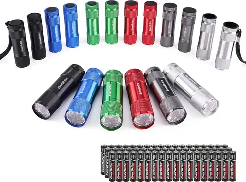 EverBrite - Juego de linterna LED mini de 18 unidades - Linternas portátiles ideales para suministros de huracanes, camping, lectura nocturna,