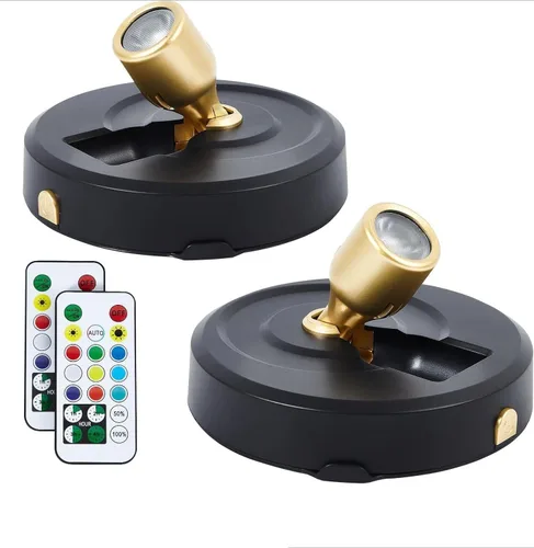 Miniatura 11 de Focos LED inalámbricos, paquete de 2 luces de acento con control remoto, luces inalámbricas de imagen con cabezal giratorio, iluminación