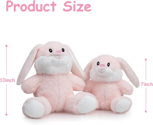 Miniatura 7 de HollyHOME Animal de peluche de conejo, juguetes de peluche de conejo de Pascua, conejo suave y tierno de peluche, regalo de Pascua para niños
