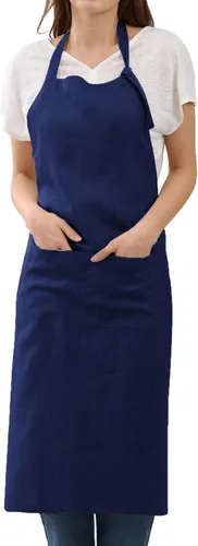 Miniatura 7 de Amazhiyu Delantal de cocina de lino puro con bolsillos para mujeres y hombres, cocinero, barbacoa, manualidades