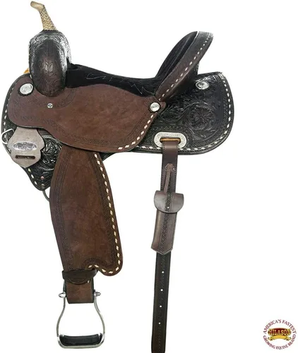 Miniatura 2 de HILASON Western Horse Barrel Racing Saddle Trail American Leather Western Saddle Saddle for Horses Barrel Racing Saddle