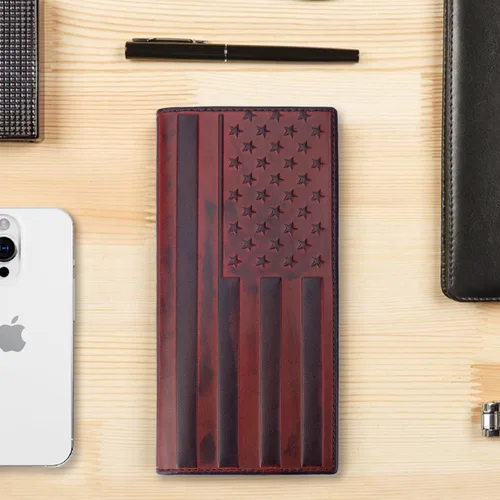 Miniatura 7 de Billeteras occidentales para hombres, cartera de chequera Rodeo para vaqueros, billetera larga plegable para hombre, tarjetero con bloqueo RFID