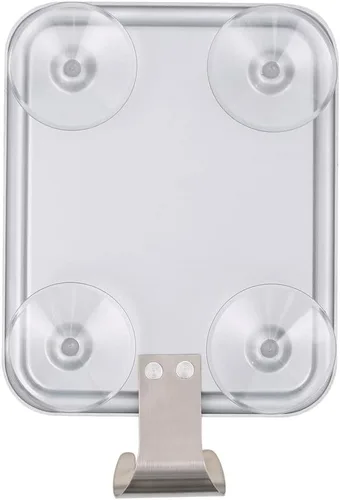 Miniatura 4 de Espejo de ducha sin niebla para afeitar, rectangular con 4 ventosas, espejo de ducha sin niebla con soporte para maquinilla de afeitar, a prueba