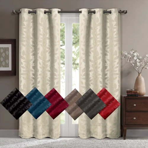 Miniatura 3 de Royal Hotel - Panel de cortina de blackout para ventana Paisley Jacquard, para colgar en arandelas, par de paneles/ juego de 2 paneles.