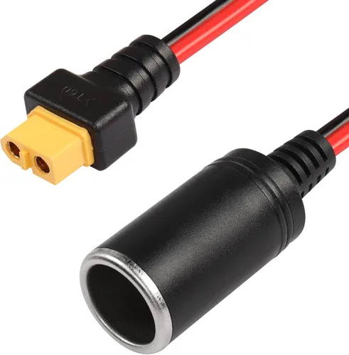 Miniatura 2 de SinLoon Encendedor de cigarrillos de automóvil hembra a XT60 hembra, cable de encendedor de cigarrillos de 14 AWG, para inflador de neumáticos