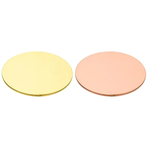 Miniatura 32 de PATIKIL Hojas de cobre de latón, placa redonda de cobre de latón de 1.97 x 0.04 pulgadas, disco de cobre de latón puro para manualidades