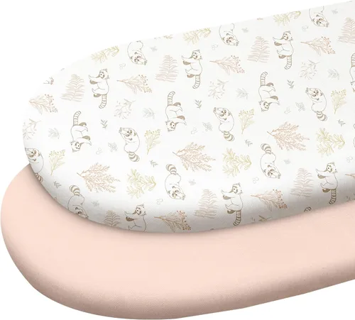 Miniatura 11 de Gllquen Baby Sábanas para Moisés Paquete de 2, Sábanas Ajustables para Moisés de Algodón 100% Orgánico para Niñas y Niños, Sábana de Colchón
