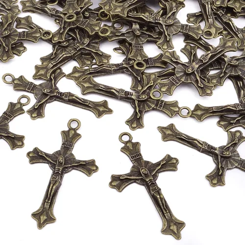 Miniatura 4 de Aylifu Cross Pendant Charms, 50pcs Alloy Jesus Peace Crucifix Pendants Jewelry Findings Accessories for DIY Handmade Bracelet Necklace