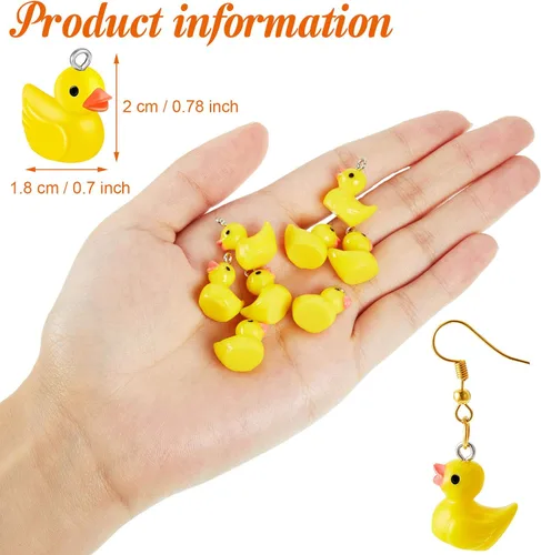 Miniatura 3 de Jetec 40 dijes de pato de resina, cuentas para mujeres adultas, fabricación de joyas, pulseras, collares, aretes, llavero, manualidades, regalos