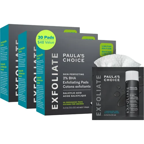 Paula's Choice SKIN PERFECTING 2% BHA Salicylic Acid Exfoliating Pads - Facial Exfoliant Pads for Blackheads, Enlarged Pores, Wrinkles & Fine Lines