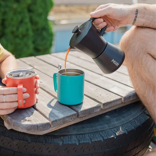 Miniatura 8 de MiiR Nueva olla Moka estándar, 10 onzas, cafetera duradera para preparar café expreso rico