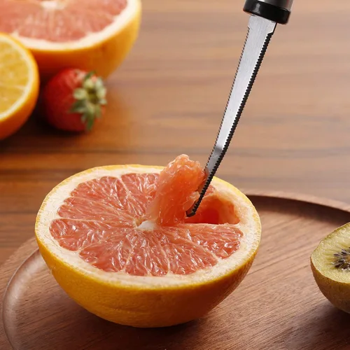 Miniatura 4 de Cucharas de pomelo y cuchillo de toronja, juego de 7 cucharas de postre de acero inoxidable de grado alimenticio, cuchillo de fruta con acabado