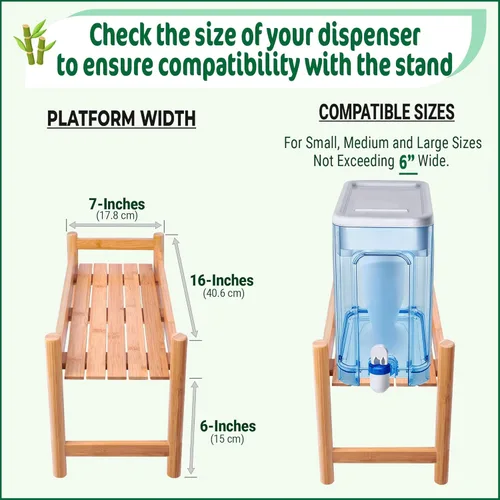 Miniatura 4 de Soporte dispensador de agua – Compatible con dispensadores de filtro de bebidas de tamaño mediano, jarras – Ideal para encimeras, soportes