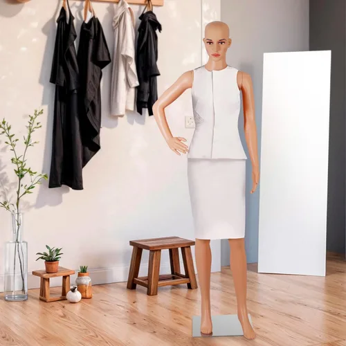 Miniatura 8 de ZENY Maniquí femenino de cuerpo completo, maniquí de forma de vestido de torso, soporte desmontable, modelo de vestido ajustable de 69 pulgadas