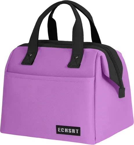 Miniatura 8 de ECHSRT Lonchera grande aislada para mujeres y hombres, a prueba de fugas, para el trabajo, viajes, adultos, lonchera térmica para oficina, 10 L, Gris