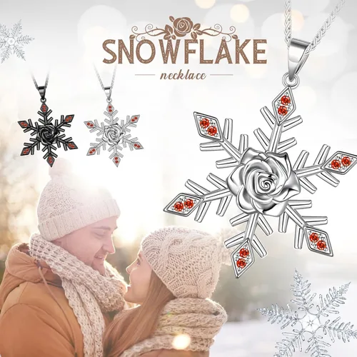 Miniatura 8 de beautlace Collares con forma de árboles de Navidad, colgante de muñeco de nieve de Papá Noel, collar de flor de rosa, joyería de Navidad para mujeres