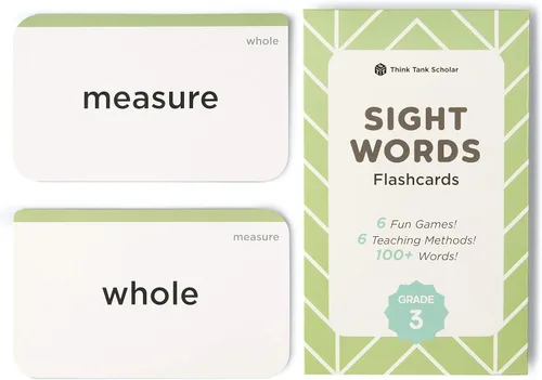 Tarjetas de memoria de palabras visuales galardonadas de tercer grado – Más de 100 palabras de alta frecuencia Dolch & Fry – Desarrolla fluidez en