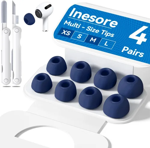 Miniatura 11 de 4 pares de almohadillas transparentes de repuesto para AirPods Pro de 2ª/1ª generación con caja de almacenamiento portátil y bolígrafo limpiador