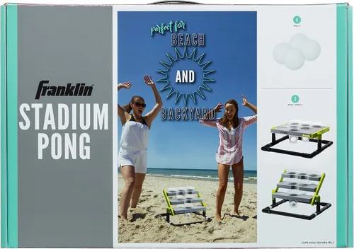 Miniatura 9 de Juego de pong de copas del estadio Franklin Sports - Juego grande de pong de 6 copas con copas + soporte - Divertido juego de patio trasero