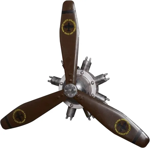 Decoración de pared, KTV Aircraft Hélice de pared, hélice mecánica de montaje en pared de estilo retro industrial, escultura de pared de hierro 3D