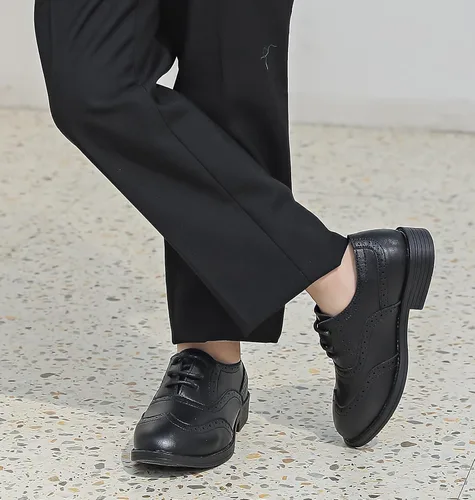 Miniatura 7 de DADAWEN Zapatos Oxford clásicos de cuero con cordones para niño, zapatos Oxford cómodos para uniforme escolar, boda, iglesia, zapatos de vestir