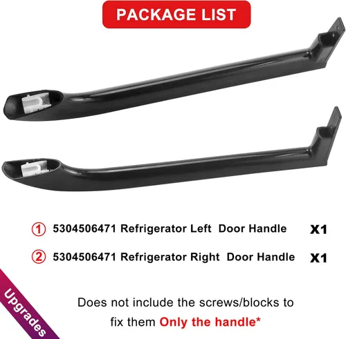Miniatura 3 de 5304506471 - Manija de puerta de refrigerador para reemplazar 5304504510 242059503 5304504509 5304486361 manijas negras de puerta izquierda