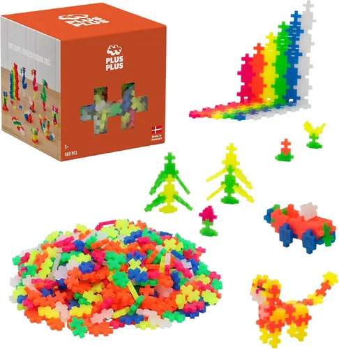 Miniatura 8 de PLUS PLUS - Set de Juego Abierto - 600 Piezas - Mezcla de Colores Básicos, Juego de Construcción STEM, Mini Rompecabezas Encastrables para Niños