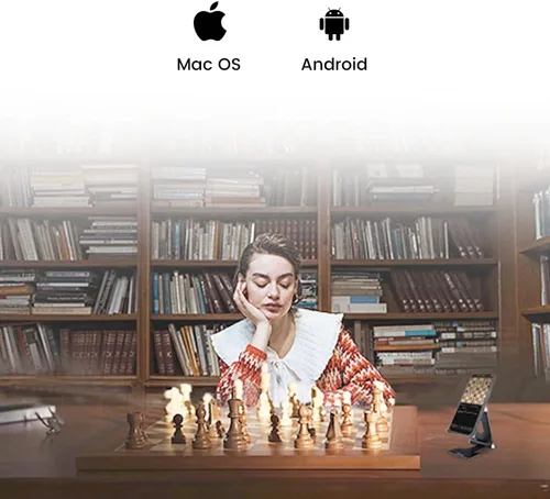 Miniatura 6 de Chessnut Tablero de ajedrez electrónico de tamaño profesional de torneo: tablero de 21.7 in, reconocimiento completo de piezas de madera