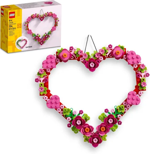 LEGO Juego de juguetes de construcción de adornos de corazón, idea divertida de artes y manualidades para niñas y niños, a partir de 9 años, para
