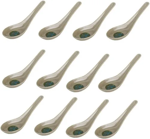 Miniatura 7 de JapanBargain 2398x12 - Juego de 12 cucharas de sopa de fideos asiáticos, japonesas, chinas, Wonton Soba, arroz Pho Ramen, color beige