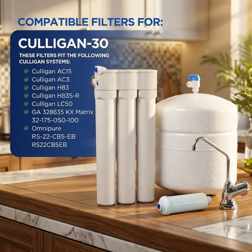 Miniatura 6 de Culligan AquaCleer AC-30 - Cartucho, filtro y membrana de repuesto compatible con sistema de ósmosis inversa, 4