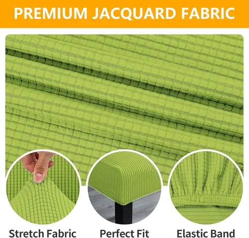 Miniatura 3 de Juego de 2 fundas para sillas de comedor, fundas elásticas para sillas de comedor, fundas para sillas de cocina de jacquard texturizadas, decoración