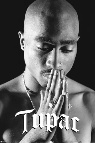 Miniatura 6 de Póster de Tupac Orando - Arte de pared de 2Pac del hip hop de los 90 con rapero de 12x18