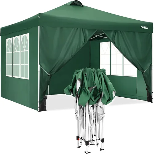 Miniatura 15 de COBIZI - Tienda desplegable de 3,66 x 3,66 metros en oferta - Cenador portátil de metal para exteriores con mosquitero, impermeable - Cenador Caqui