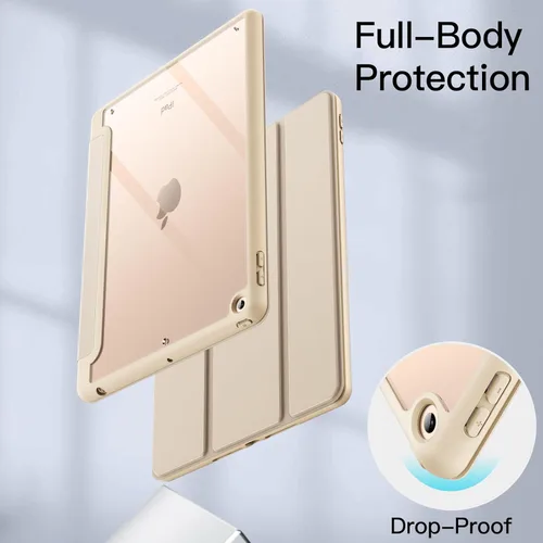 Miniatura 4 de JETech Funda para iPad de 10.2 pulgadas (9ª/8ª/7ª generación, 2021/2020/2019) con soporte para lápices, carcasa trasera transparente, soporte