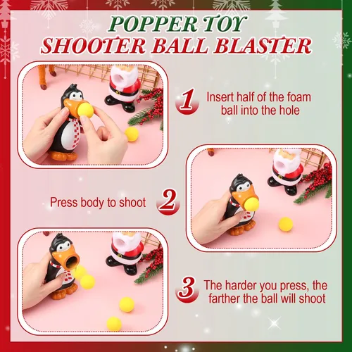 Miniatura 4 de Zubebe Juguetes de Navidad Lanzador de Pelotas de Espuma con Pelotas de Espuma que Dispara hasta 20 Pies para Niños Juego Interior y Exterior