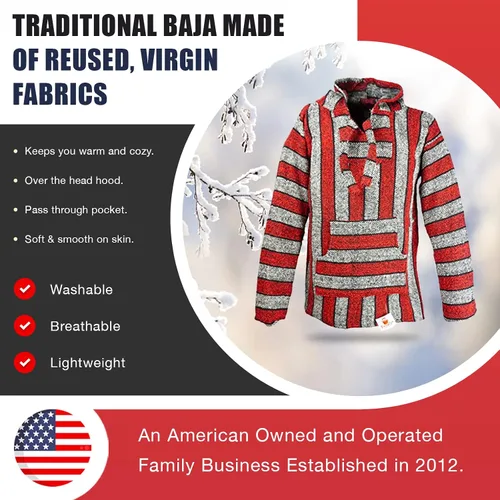 Miniatura 3 de Funny Guy Mugs Baja - Sudadera de alta calidad con capucha, estilo Jerga Poncho