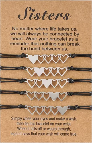 Long tiantian 345 pulseras para hermana, mejores amigas, pulseras de corazón a juego, joyería de amistad, regalos para mujeres, adolescentes y