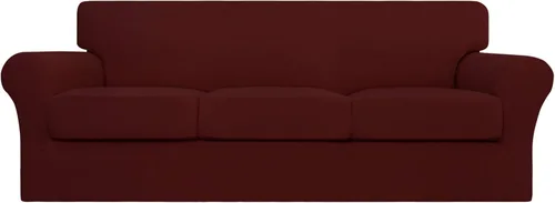 Miniatura 42 de Easy-Going - 4 piezas de funda elástica para sofá de gran tamaño para perros, lavable, para 3 cojines separados, protector de muebles elástico