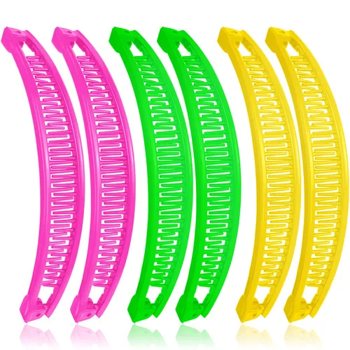 Miniatura 7 de WILLBOND 6 piezas de peines de plátano con clip para el cabello, peines clásicos en forma de plátano, clips para cola de caballo para mujeres