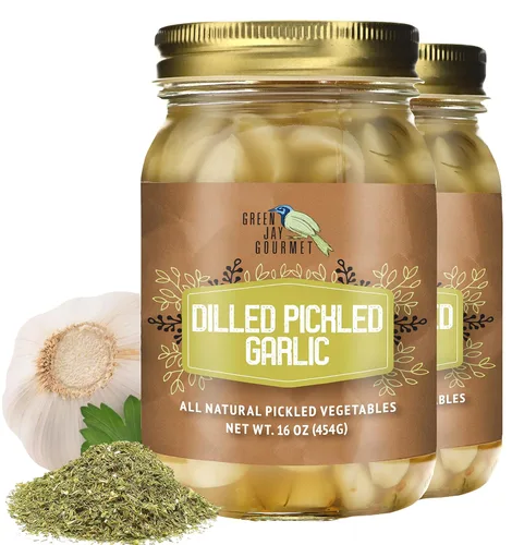 Miniatura 5 de Green Jay Gourmet Dientes de ajo en escabeche en un frasco – Ajo asiático en escabeche – Bulbos de ajo fresco para cocinar – Ingredientes naturales
