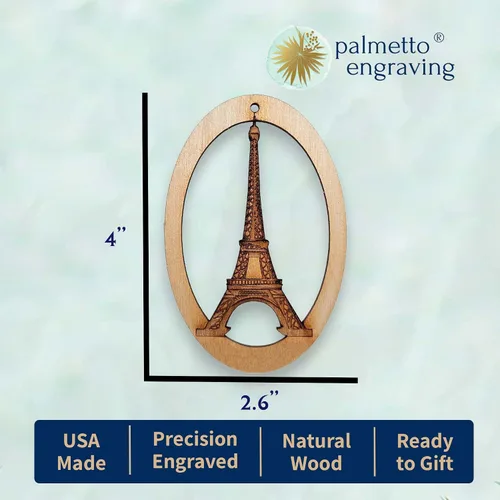 Miniatura 2 de Adornos de la Torre Eiffel para árbol de Navidad, adorno de Navidad de París, recuerdo de viaje de París Francia, regalo temático de viaje