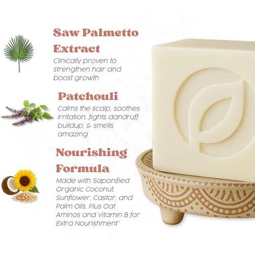Miniatura 3 de Vegan Loc Shampoo Bar - Champú clarificador de rastas de pachulí sin residuos, hecho para el cuidado del cabello de las rastas
