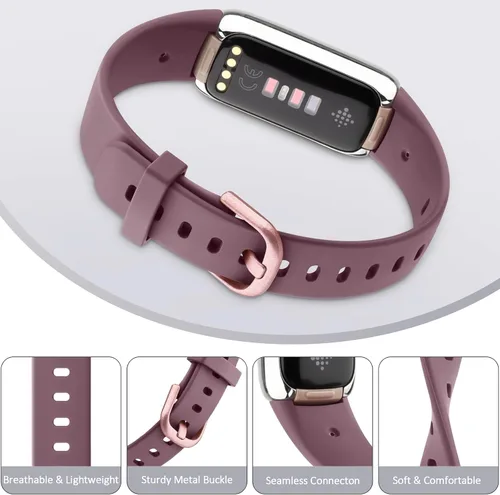 Miniatura 3 de Paquete de 4 correas deportivas compatibles con Fitbit Luxe para mujeres y hombres, correas deportivas de repuesto de silicona suave para Fitbit