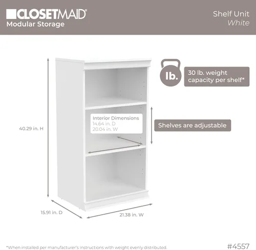 Miniatura 3 de ClosetMaid - Unidad de almacenamiento modular apilable de 3 estantes, color arena