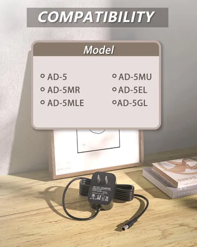 Miniatura 3 de WUKUR Adaptador de CA de 9 V AD-5 compatible con cable de alimentación de teclado Casio compatible con teclado Casio AD-5 AD-5MU CTK-2100 CTK-800